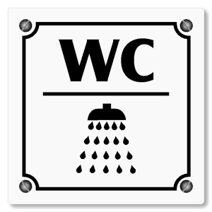 WC, sprcha, 100x100mm, bílá, Kansas